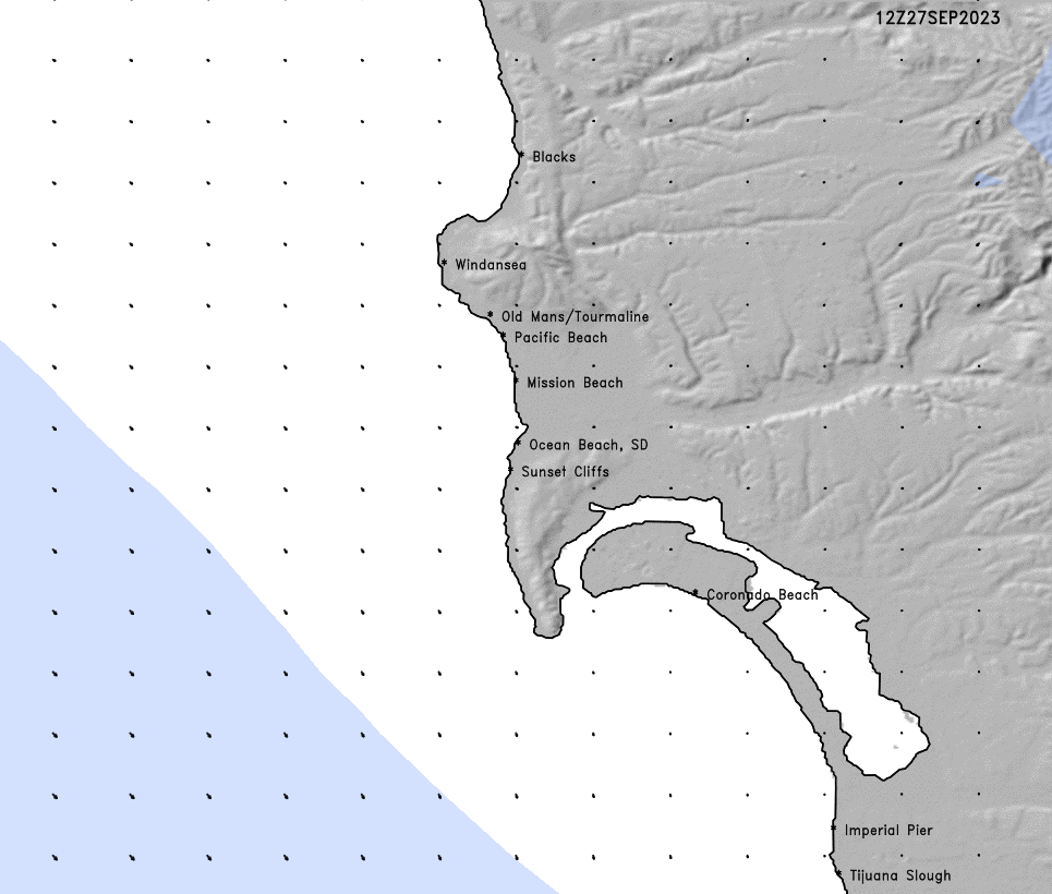 South San Diego High Resolution Wind Chart
